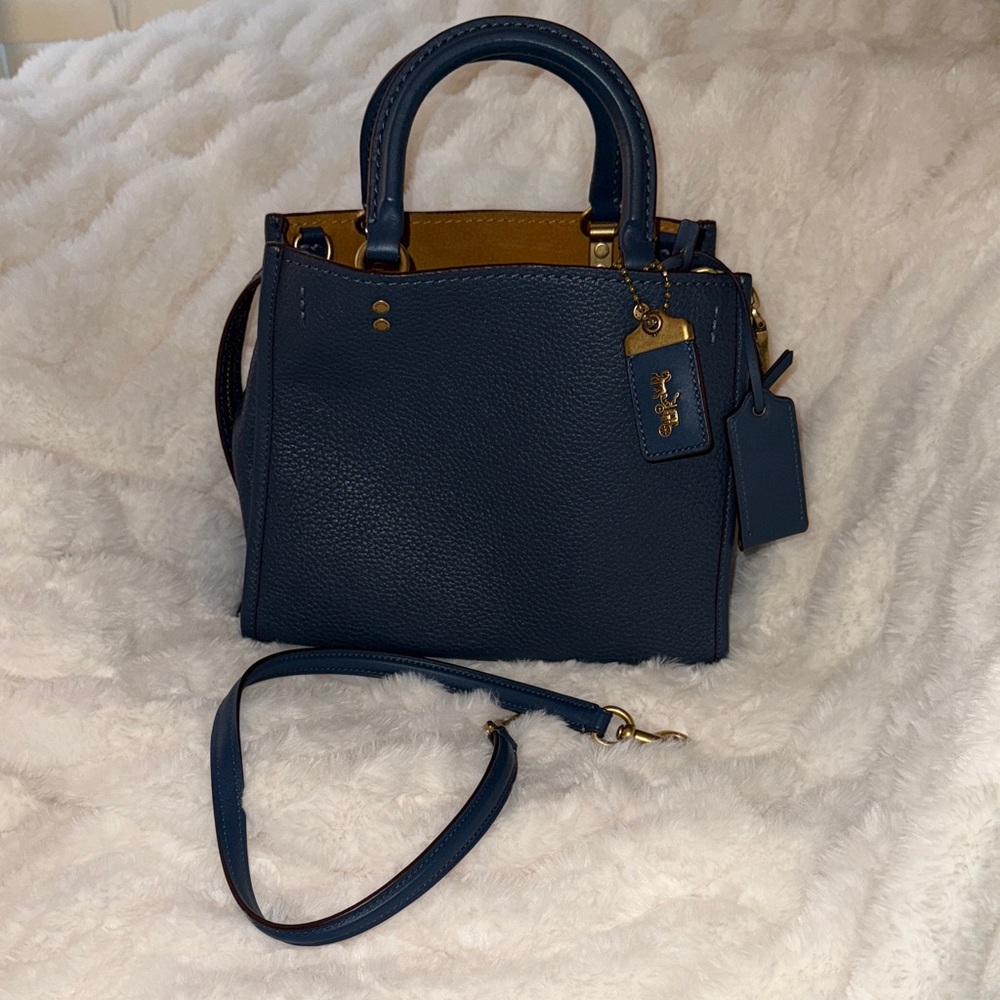EXCELLENT CONDITION Coach ROGUE 25 Denim Blue Leather Satchel